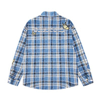 Loose Plaid Long Sleeve Men's And Women's Shirts