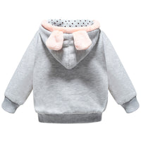 Children's Hooded Warm Jacket With Velvet Hoodie Round Neck