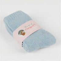 Autumn and winter new ladies rabbit wool socks women's tube socks Terry thick socks warm solid color pull socks
