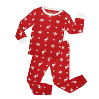 Christmas Deer Children's Suit Children's Pajamas Boys And Girls Long Sleeve Cotton Printed Homewear