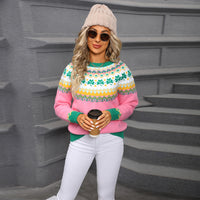 Vintage Green Pullover Women's Autumn And Winter Christmas