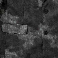 Men's Autumn Tie-dye Contrast Color Suit Collar PU Leather Jacket Coat