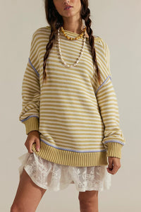Round Neck Pullover Loose-fitting Long Sleeves Sweater