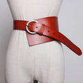 Women's Genuine Leather Wide Belt With Skirt