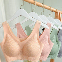 Ice silk gathered bra women's lace vest underwear