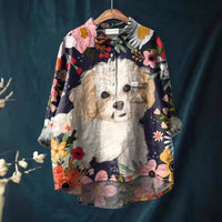 Animal Print Hawaiian Long Sleeve Shirt