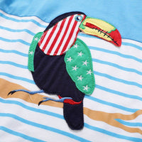 Boys And Girls Cotton Summer Cute Contrast Short-Sleeved Top