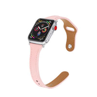 Leather reduced car line watch strap