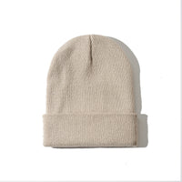 Pure color warm knitted hat