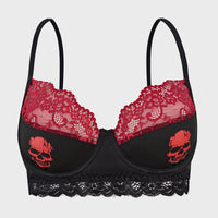 Women's Skull Print Contrast Color Fashion Bra