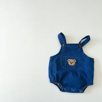 Korean Version Of Children's Bear Jeans Strap Shorts