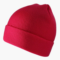 The new knitted woolen hat is thick and warm in solid color
