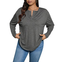 Simple Autumn And Winter Gray Versatile Loose Slimming Base Top