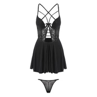 Ultra-thin transparent tulle strap nightdress