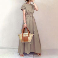 Wrap-style Loose-fitting Plus-size Dress With A Belt