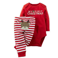 Christmas fawn long-sleeved two-piece suit