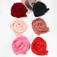 Natural Wrinkle Monochrome Chiffon Scarf Breathable Pleated Women's Toe Cap Scarf