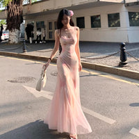 High-End Rendered Floral Print Dress Womens Summer