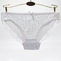 Women's solid color cotton lace panties