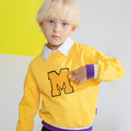 Boys' sweater with crew neck letters