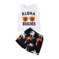 Boys' Summer Sportswear Two-piece Set Vest Shorts Set