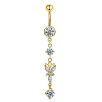 Butterfly Stainless Steel Plus Copper Parts Piercing Jewelry