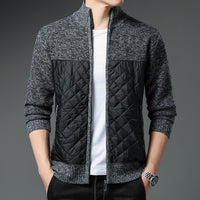 New Autumn Winter Knitted Cardigan Mens Stand-Up Collar Jacket