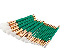 New 15 makeup brush set purple green bristles