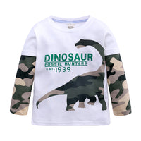 Camouflage Dinosaur Long Sleeve Children's Bottoming Shirt