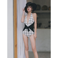 Retro one-piece slim swimsuit
