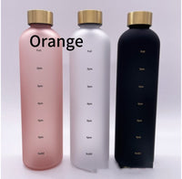 Large Capacity 1L Time Water Cup Fitness Water Bottle Gradient Color Matte