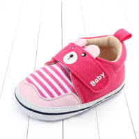 Baby stripe cartoon casual Velcro walking shoes