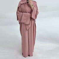 Dubai Solid Color Hook Cardigan Gown