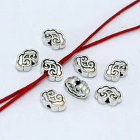 Ancient Silver Auspicious Cloud Back Cloud Beads Small Tassel