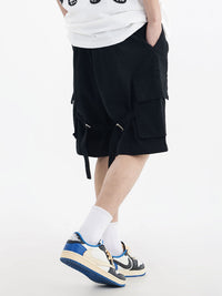 Men's Loose Zipper High Street Cargo Shorts