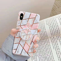 Galvanized marble mobile phone case