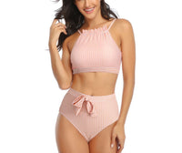 Striped two-piece swimsuit