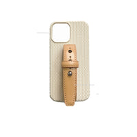 High Luxury Milk Apricot Twist Leather Wristband Phone Case