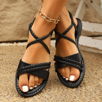 Women's Summer Elastic Band Slip-on Comfortable Lightweight Roman Flat Sandals