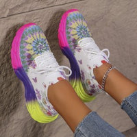 Fashion Printed Flat Sports Shoes Front Lace-up Plus Size