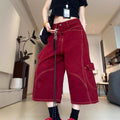 Loose-fit, High-street Style Workwear Denim Jeans With Visible Stitching