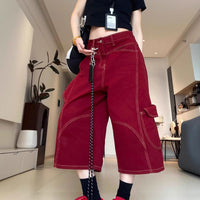Loose-fit, High-street Style Workwear Denim Jeans With Visible Stitching