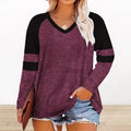 Female Casual V-neck Digital Printing Loose Oversized Long Sleeves