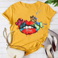 Women's Multicolor Cartoon Print T-Shirt