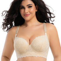 Women's Plus Size Lace Traceless Sexy Underwear Push Up Breast Holding Anti-sagging
