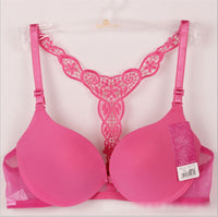 Pure Color Simple Glossy Sexy Girly Underwear With Y-strap