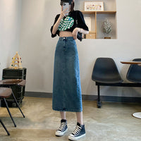 Female Casual Mid Length High Waist Slimming A-line Skirt