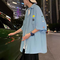Summer Thin Breasted Short Sleeve Loose All-match Trendy Ins Hong Kong Style