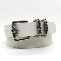 New Style Silver Alloy Carved Roller Hollow Crook Pin Buckle Belt