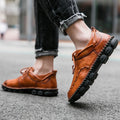 Hand-stitched large size leather shoes